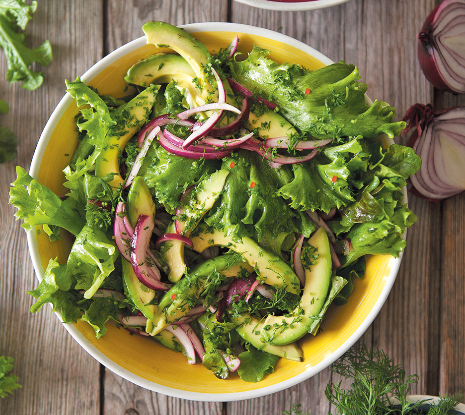 Limemarinerad sallad med avokado och dill