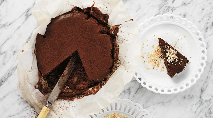 Brownie toppad med rostad kokos