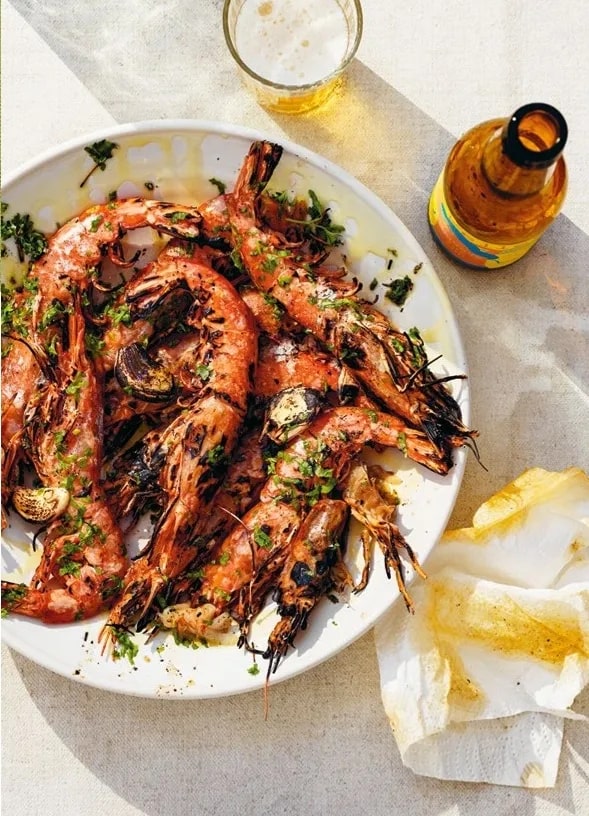 Grillade räkor med allioli