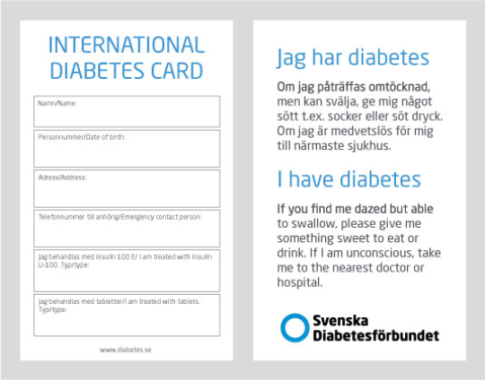 Internationellt diabeteskort