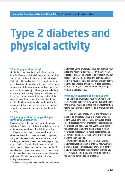 Diabetes Typ 2: Fysisk aktivitet Engelska