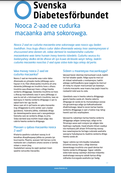 Diabetes Typ 2: Somaliska