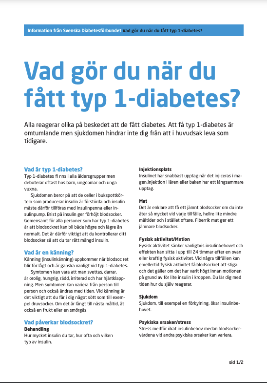 Vad gör du när du fått typ 1 diabetes